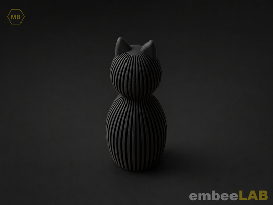 Neko - Japandi Katzenfigur, geriffelt