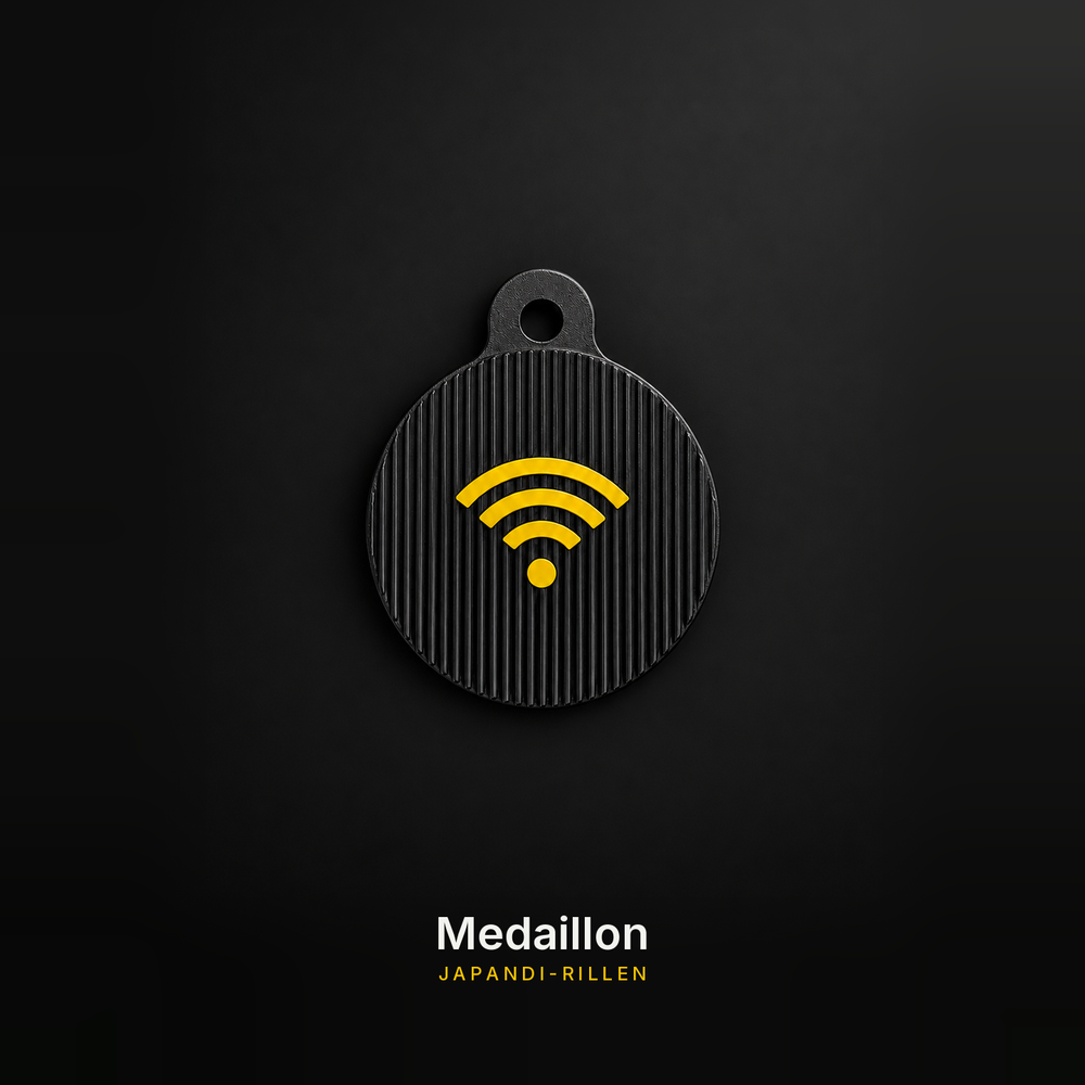 Medaillon mit Japandi-Rillen - NFC-Schlüsselanhänger von embeeLAB