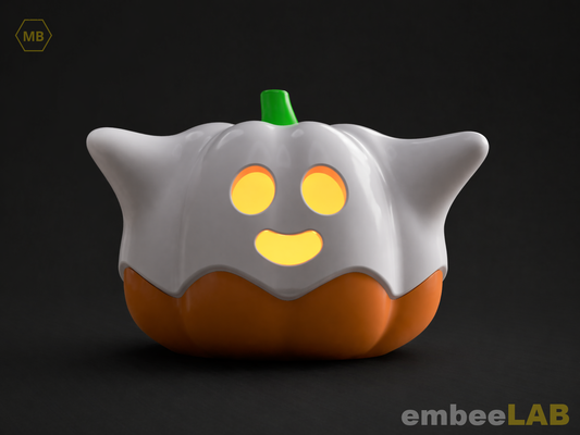 Geisto Halloween Kürbis LED-Teelichthalter – Detailansicht