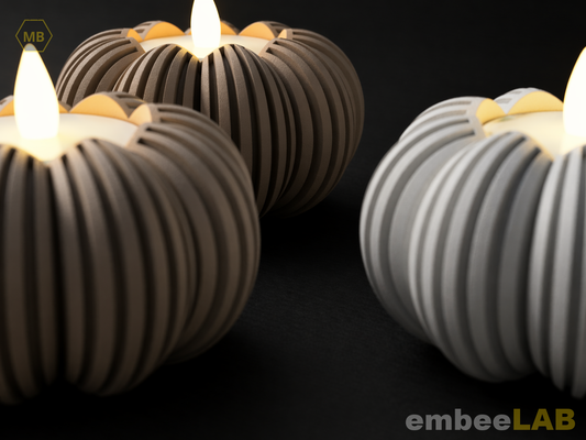 Kabocha Kürbis LED-Teelichthalter – Detailansicht