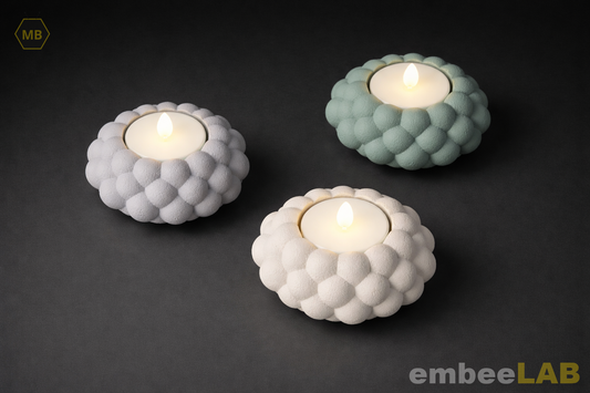 Mumo LED-Teelichthalter Bubble-Optik – Detailansicht