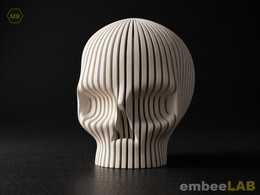 Memento Schädel-Skulptur mit LED-Teelicht-Option – Detailansicht