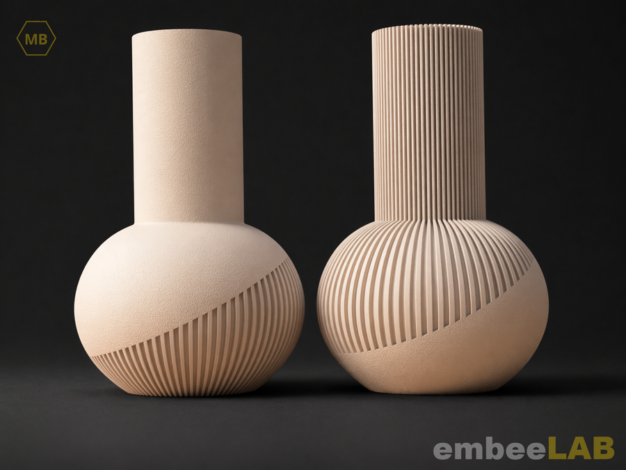 Tama Vase Kugelvase Japandi gerippt