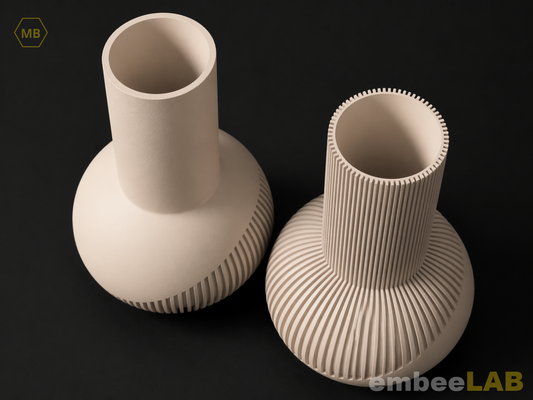 Tama Vase Kugelvase Japandi gerippt – Detailansicht