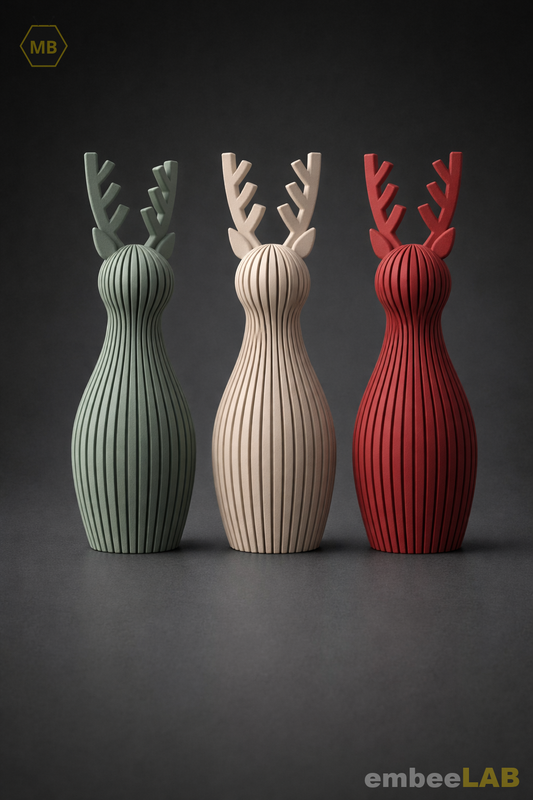 Kira Rentier Weihnachtsfigur gerippt – Detailansicht