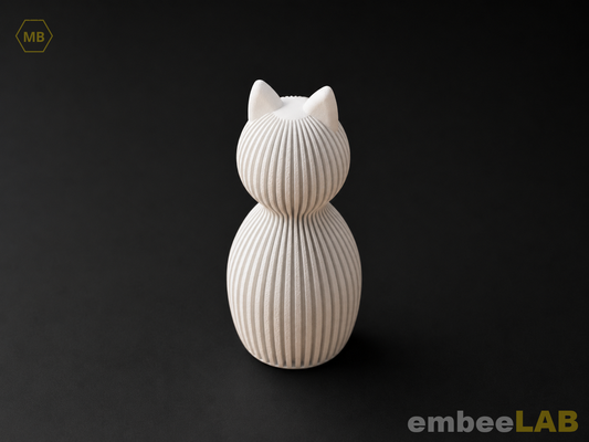 Neko - Japandi Katzenfigur, geriffelt