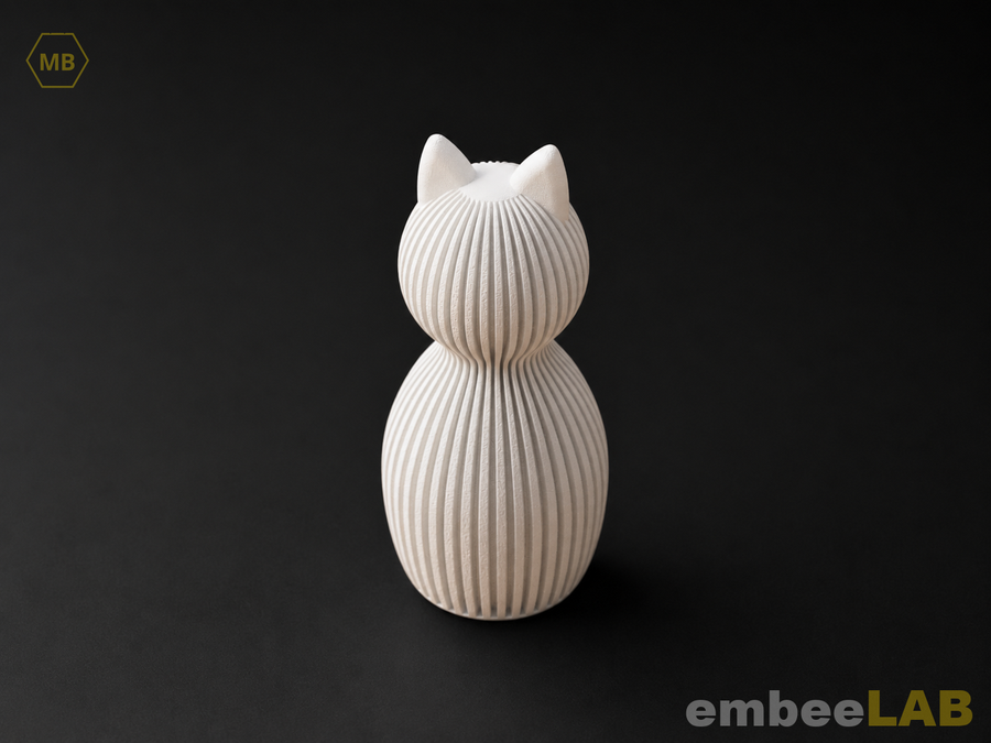 Neko - Japandi Katzenfigur, geriffelt
