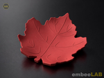 Momiji Ahornblatt-Schale in Rot, schräg von oben